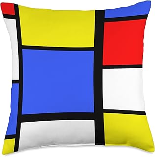 POP ART COLOR BLOCK Primary Colors Red Yellow Blue Throw Pillow