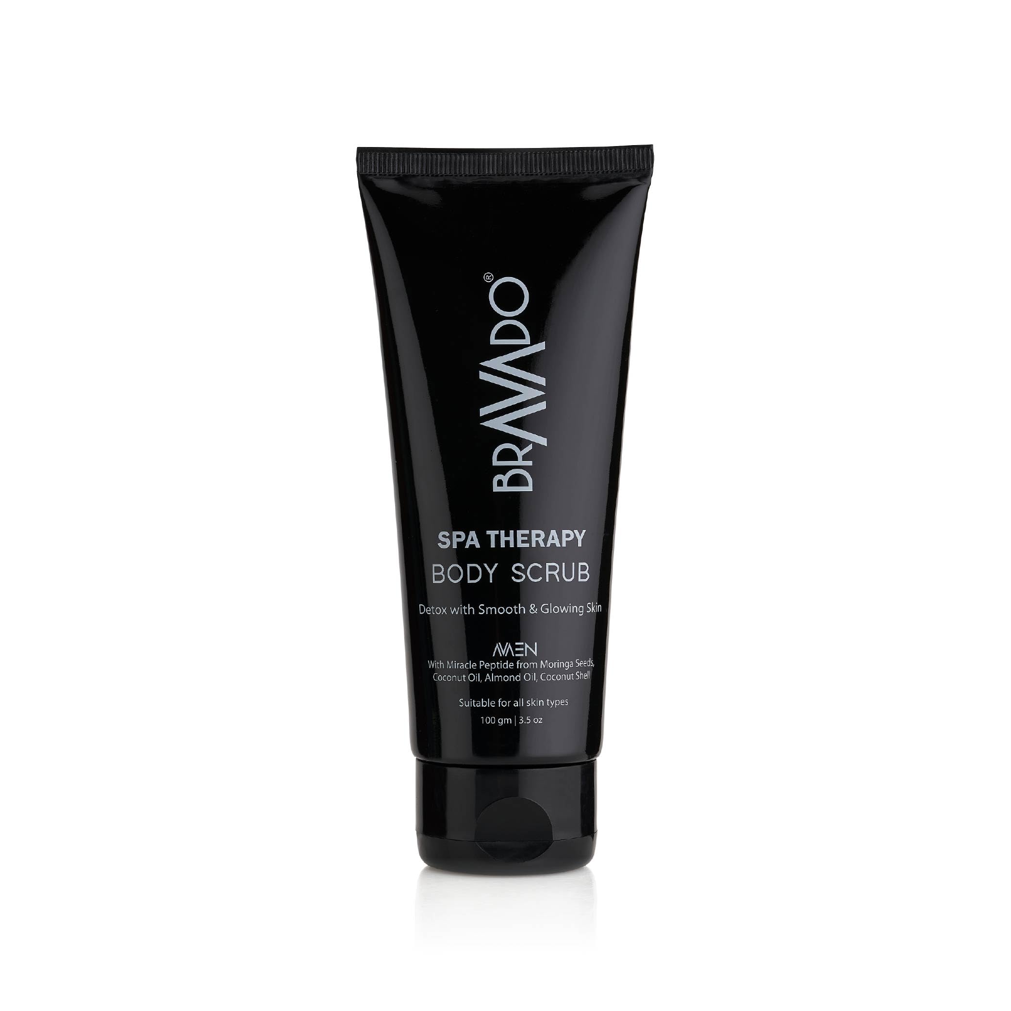 BRAVADO Spa Therapy Body Scrub for Men - Exfoliate, De-Tan & Condition Skin with Nourishing Ingredients | Blackhead Remover & De-Tan Solution | Face Cream, Face Cleanser, Skin Scrubber | 100g-picture-11