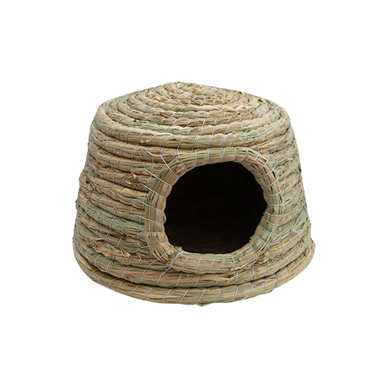 MagiDeal Handwoven Grass House, Cottage Hut Hideout Shelter Hideaway Bed Stable Durable Comfortable Nest Chew Toys for Guinea Pig Chinchilla, Medium