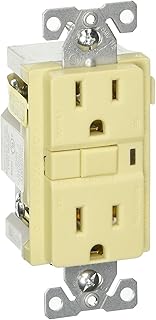 EATON Wiring VGF15V-3 15-Amp 2-Pole 3-Wire 125-Volt Duplex Ground Fault Circuit Interrupter, Ivory, 3-Pack