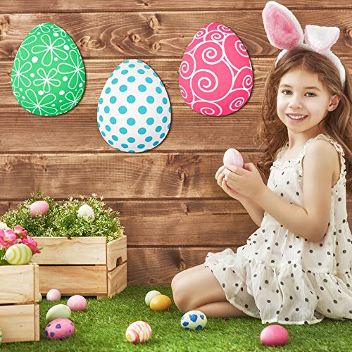 8 Pieces 11 Inch Wooden Easter Egg Cutouts Unfinished Wooden Egg Slices Easter Wooden Egg Discs Blank Egg Cutouts Ornaments For Holiday Hanging Embellishments, Painting, Diy Crafts #TOP4