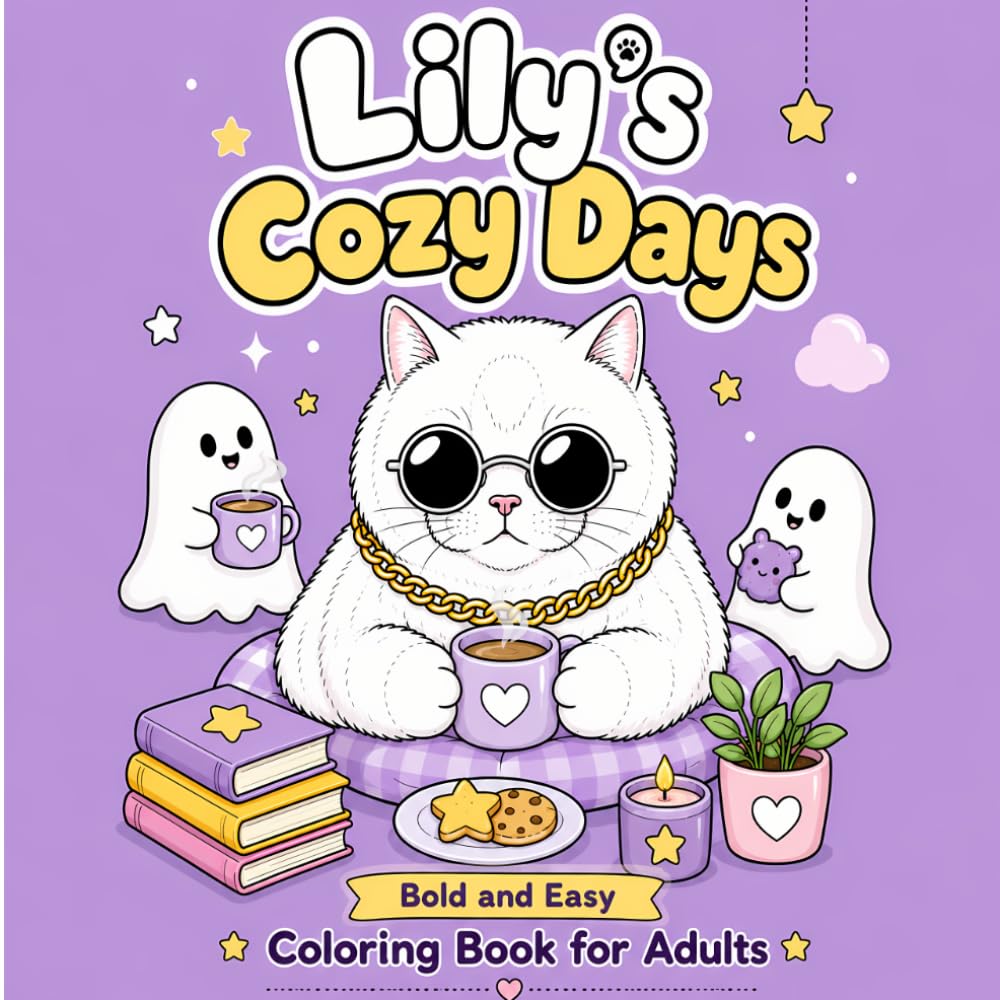 Lily's Cozy Days: Bold and Easy Coloring Book for Adults