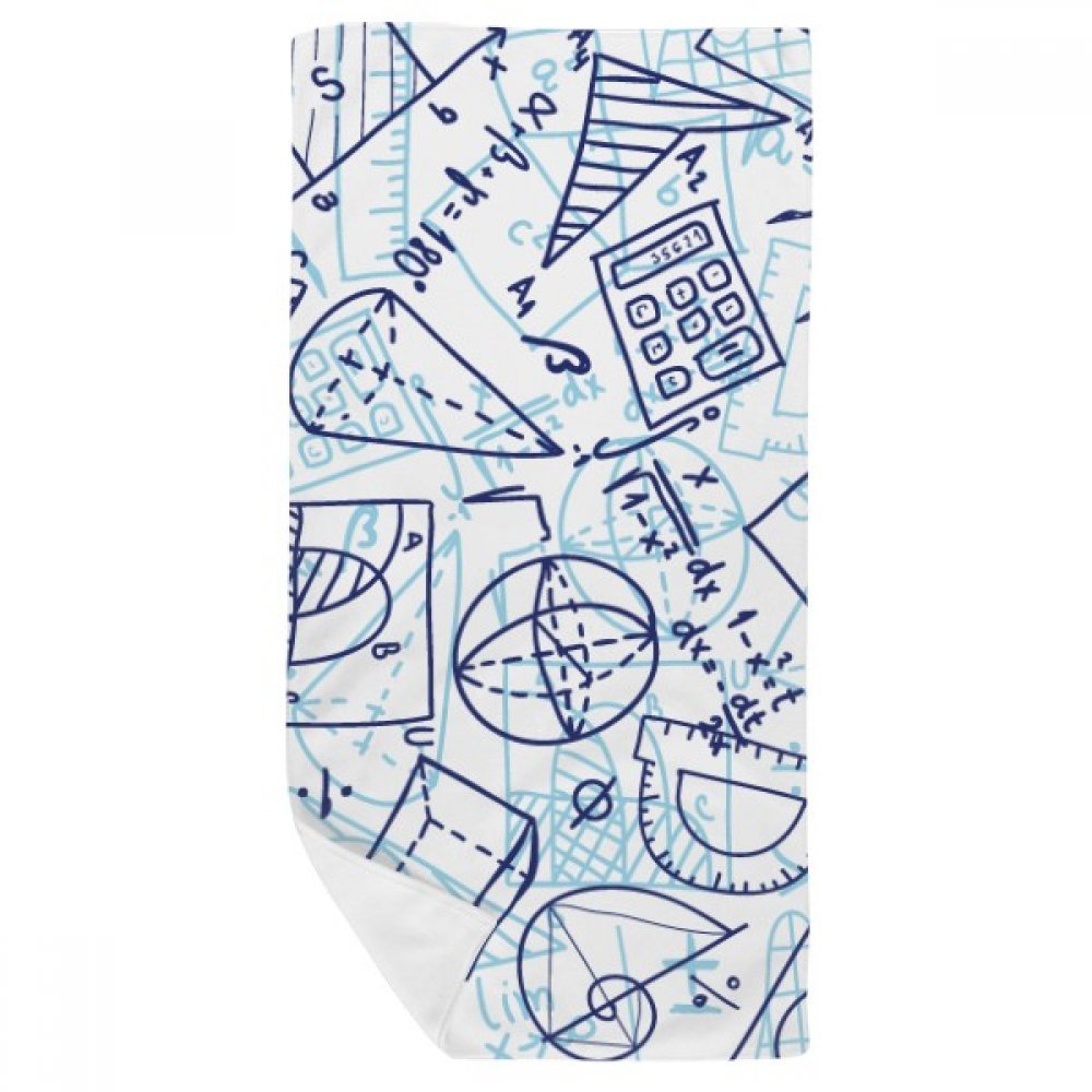 Serviette de bain math bleu microfibre douce 35x70cm multicolor