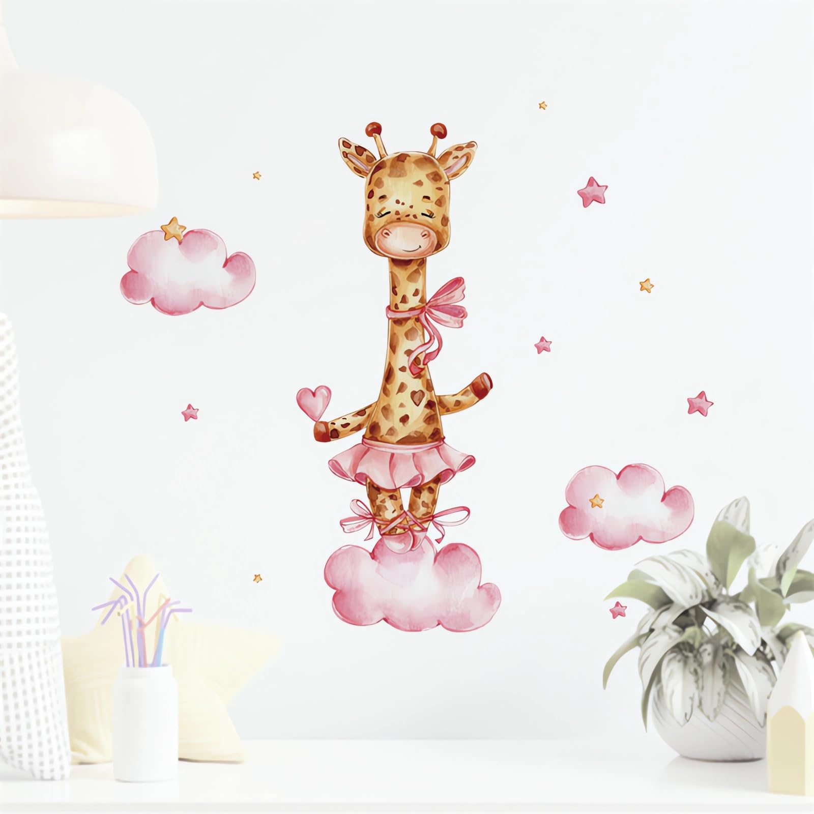 Pink Butterfly Wall Stickers - 36 Piece Watercolor Decals For Nursery & Kids Room Decor