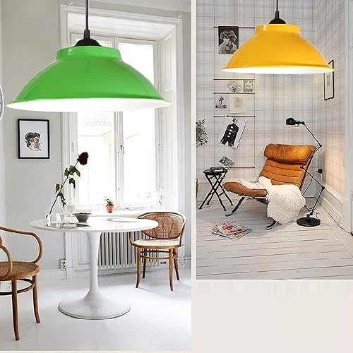 Miniatura 2 de QIVGXBO Lámpara colgante amarilla de estilo simple iluminación colgante en diseño colorido pantalla elegante accesorios industriales modernos para