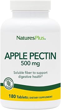 NaturesPlus Apple Pectin - 500 mg, 180 Tablets - Natural Fiber Supplement - Vegetarian, Gluten Free - 180 Servings