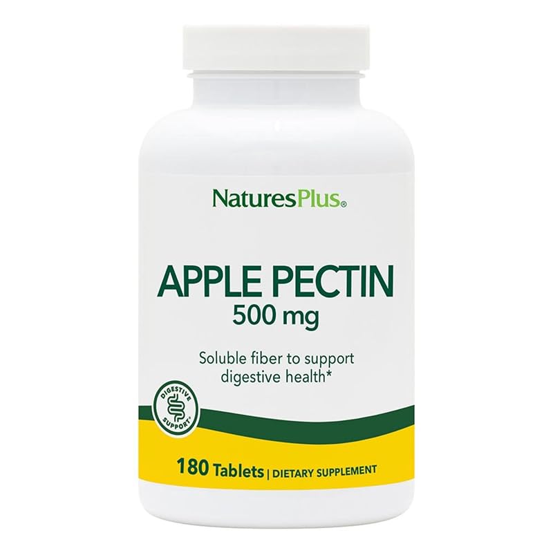 NaturesPlus Suplemento de fibra de pectina de maçã 500 mg, 180 comprimidos