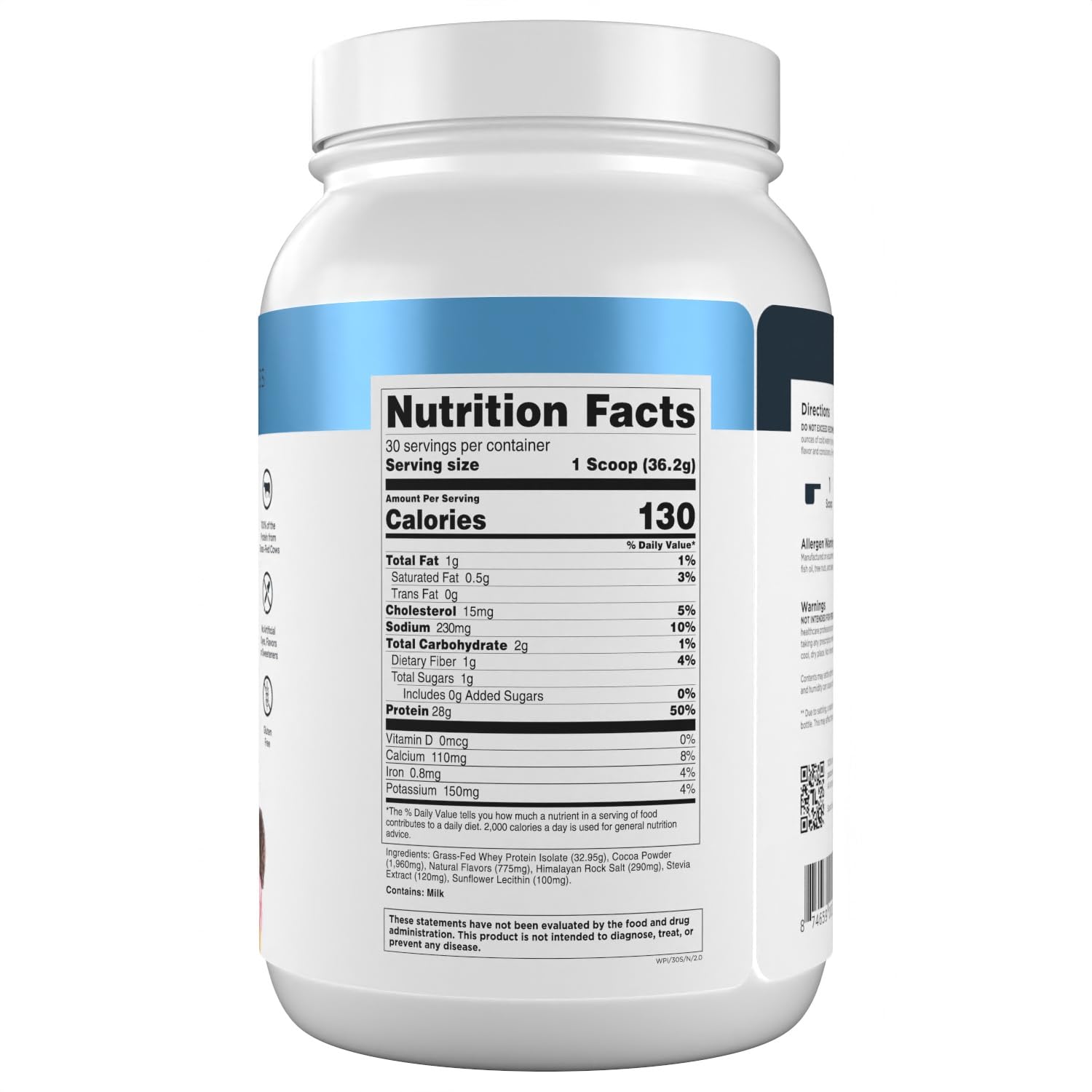 Transparent Labs Grass-Fed Whey Protein - 30 Servings, Neapolitan — Amazon image 8