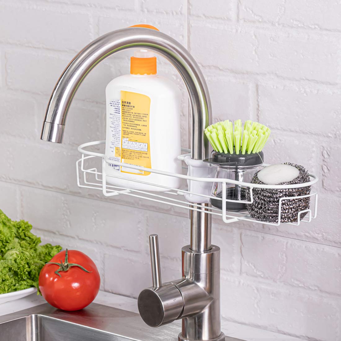 Sink Organizer - Faucet Sponge Holder Dish Cloth Hanger Bathroom Faucet Rack Faucet Storage Rack Hanging Shower Caddy