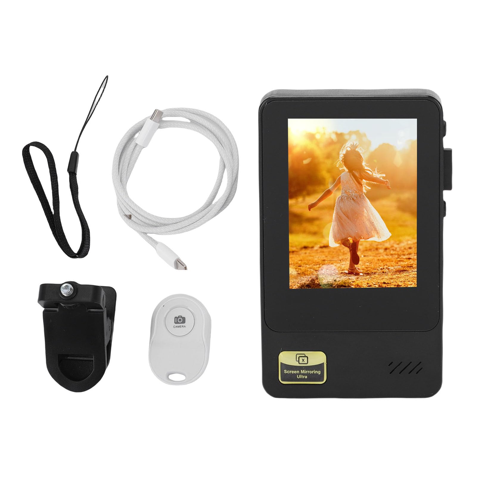 Cryfokt Wireless Vlog Selfie Screen, 2.45" Remote Display | Leggero, ricarica di tipo C, raggio di connettività di 33 piedi, perfetto per i viaggi