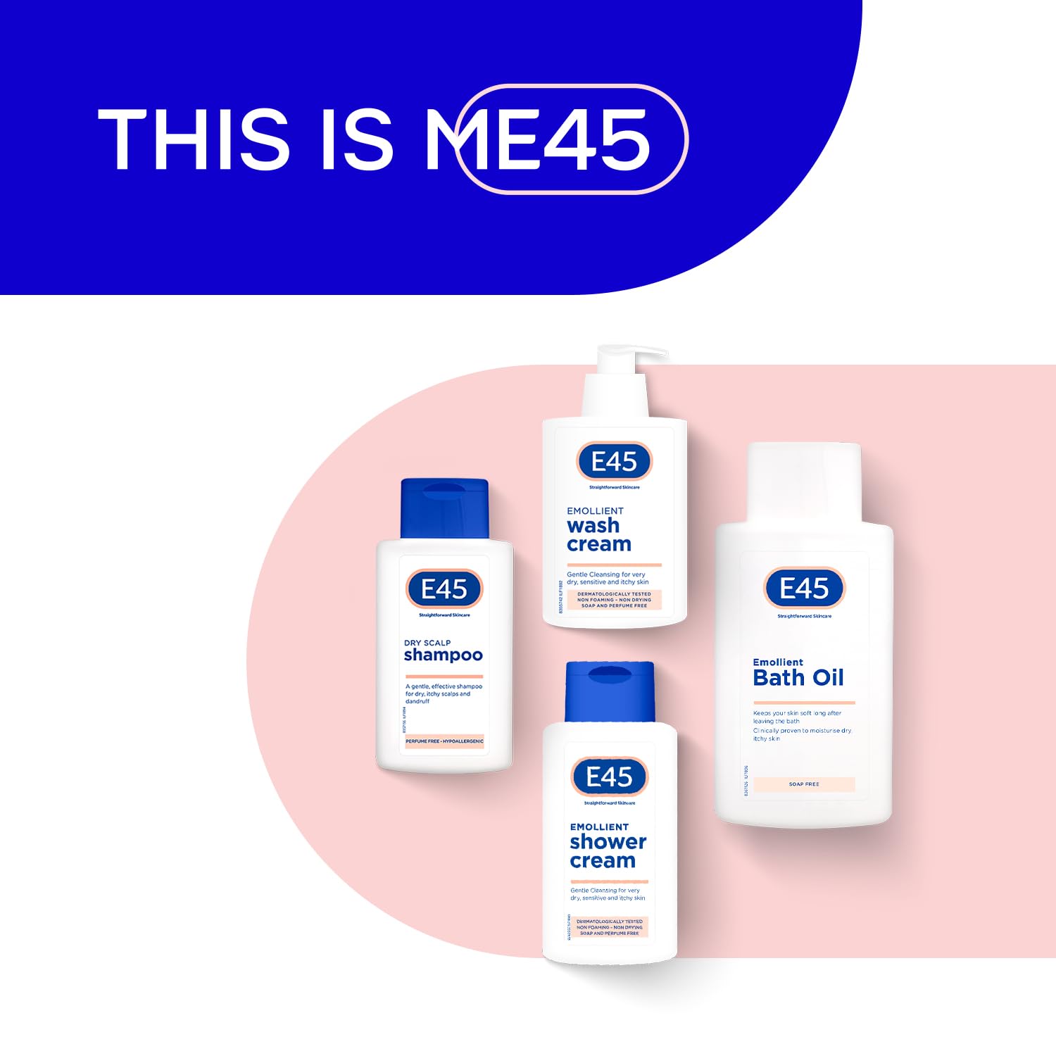 E45 Huile de bain adoucissante pour hydrater les peaux sèches - Sans savon et sans parfum - 500 ml - Gel douche adoucissant - Testé dermatologiquement