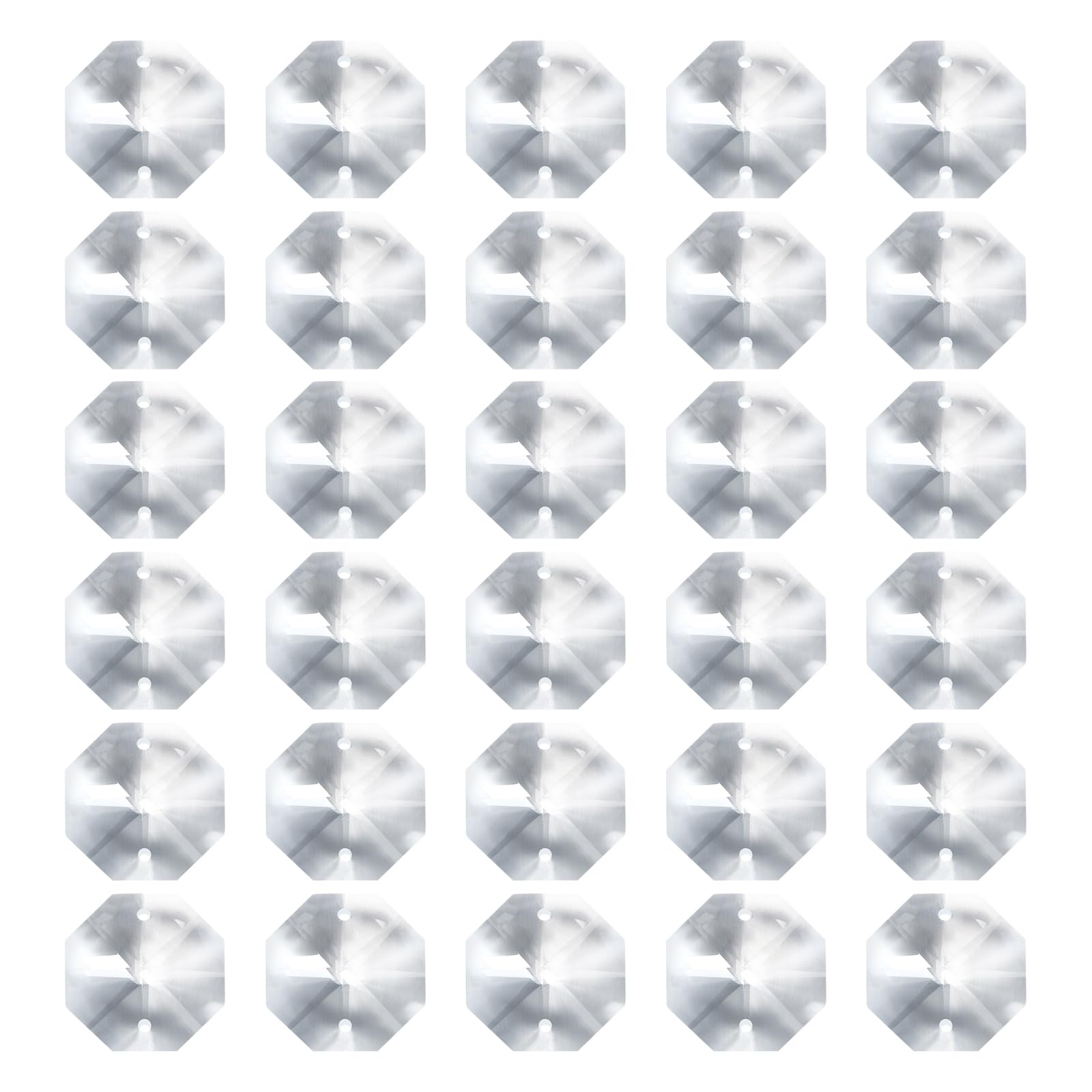 Photo 1 of PATIKIL K9 Crystal Octagon Beads 2 Holes Pendants, 30 Pack 30mm Chandelier Prisms Parts Ornaments Hanging Beads for DIY Arts Crafts Decoration, Clear