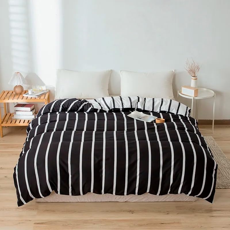 Housse de couette avec fermeture éclair en microfibre douce et zippée