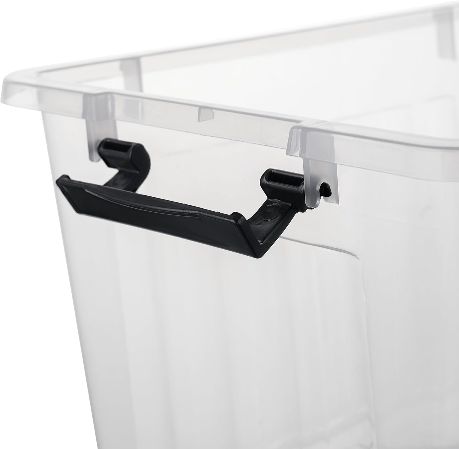 Lidded Storage Bin Stackable Storage Box Organizing Container with Lid and Snap Lock, Durable, Plastic, Clear, 18 quart, Pack of 6