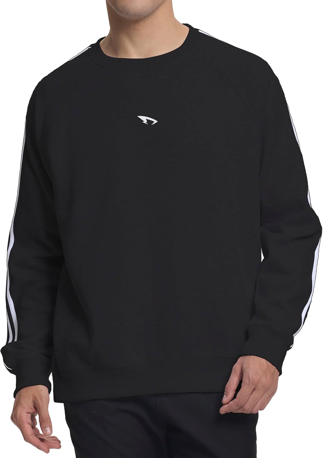 DITOK Mens Athletic Fleece Crewneck Sweatshirt Cotton-Blend Long Sleeve Casual Pullover Loose Fit Workout Sweat Shirts