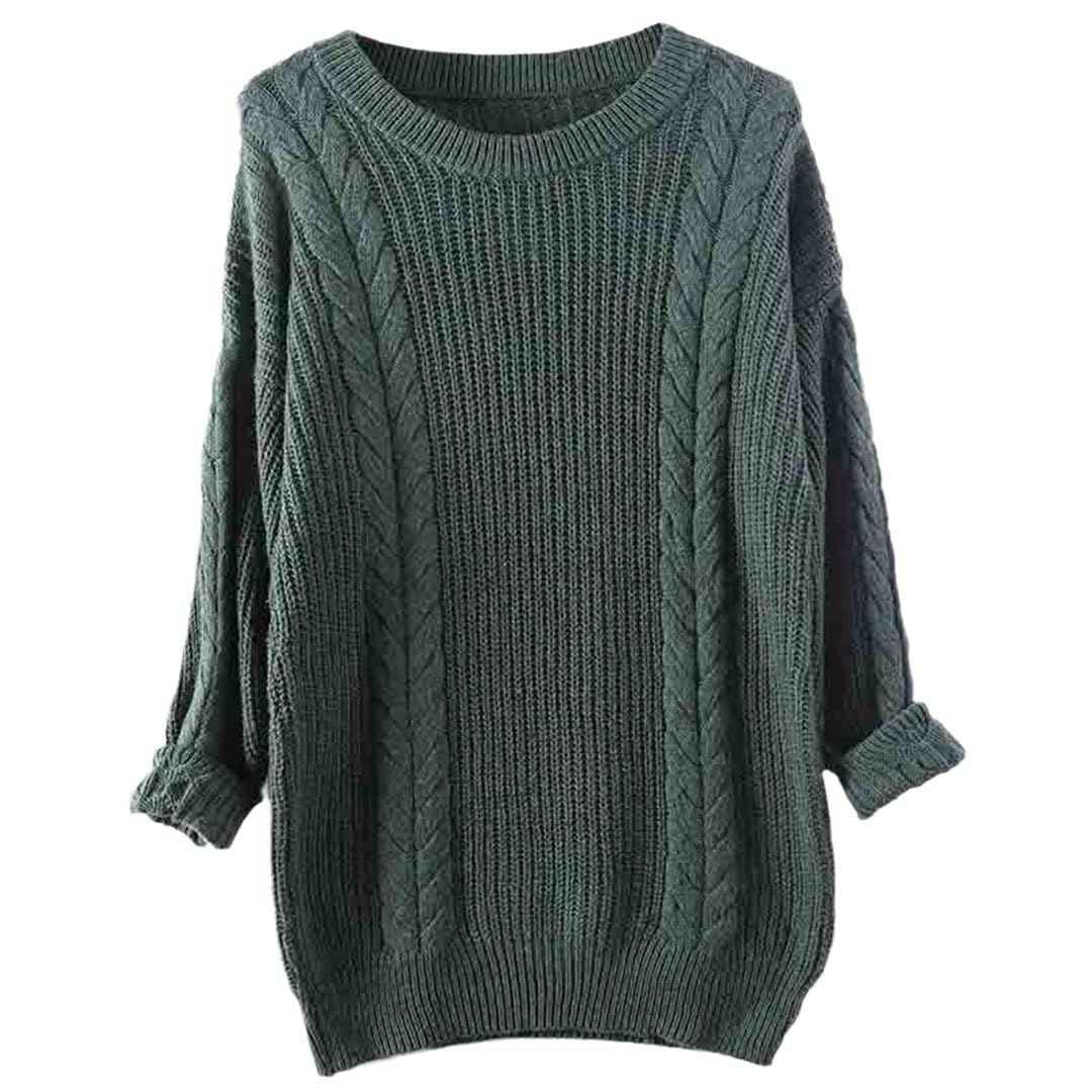 Vogrtcc Top da Donna in Maglione Pullover Lavorato A Maglia Girocollo Oversize A Maniche Lunghe