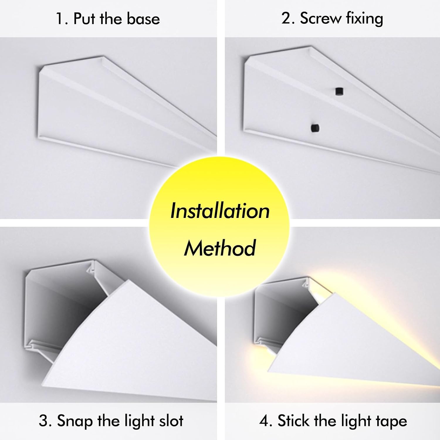 Waterproof LED Strip Channel for Indirect Lighting - 10.5ft Profile Trim Cover for Home Decor, Under Cabinet, Ceiling, and Wall Installation