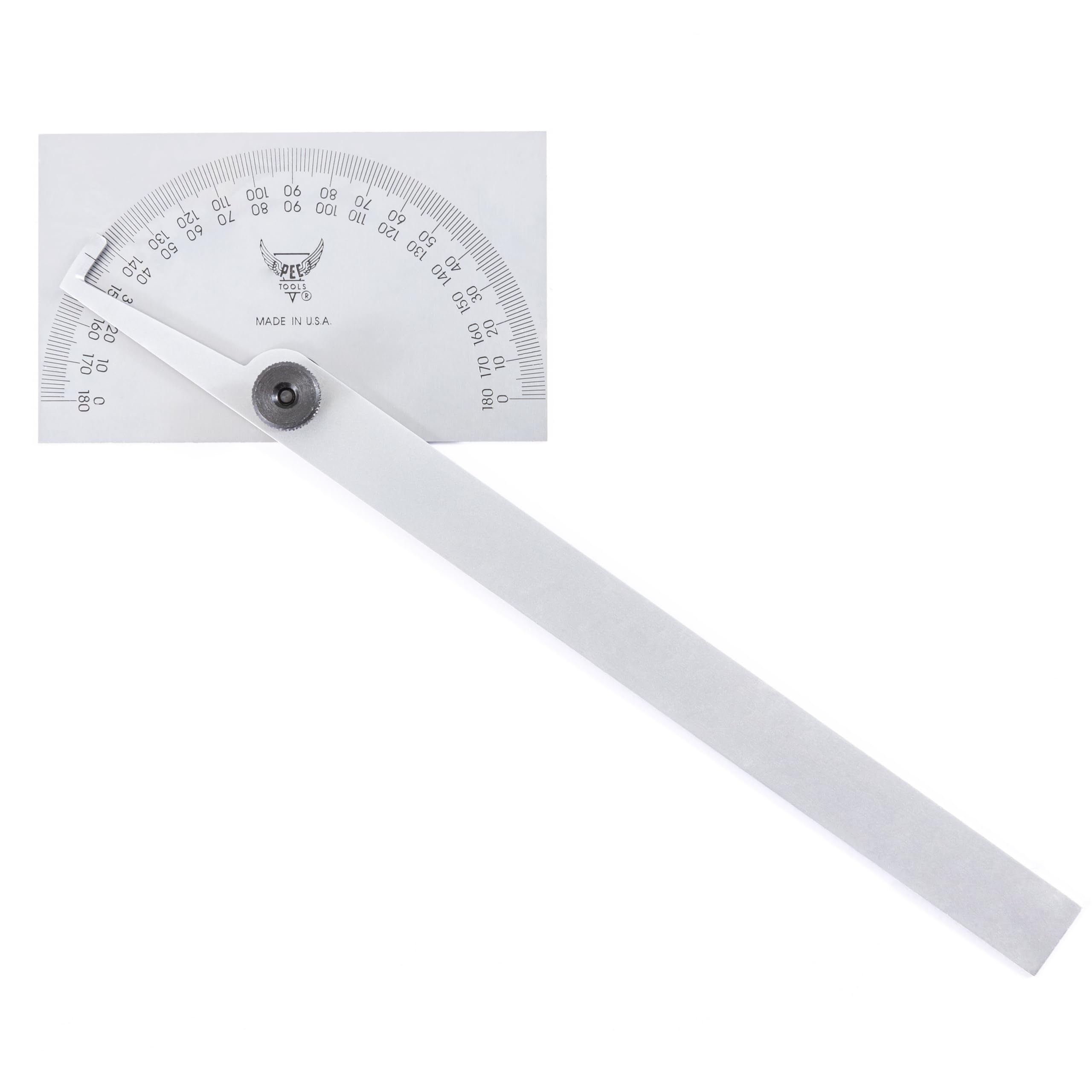 PEC Tools Stainless Steel Angle Protractor - USA Made -1 PEC Tools Stainless Steel Angle Protractor - USA Made -1