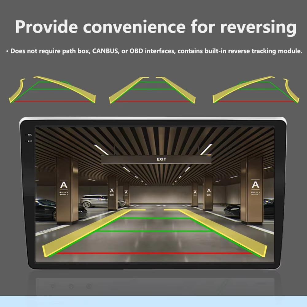 Cámara Trasera Camara Cámara de visión Trasera Universal Inteligente para vehículos AHD 1080P, con trayectoria inversa y línea de guía dinámica