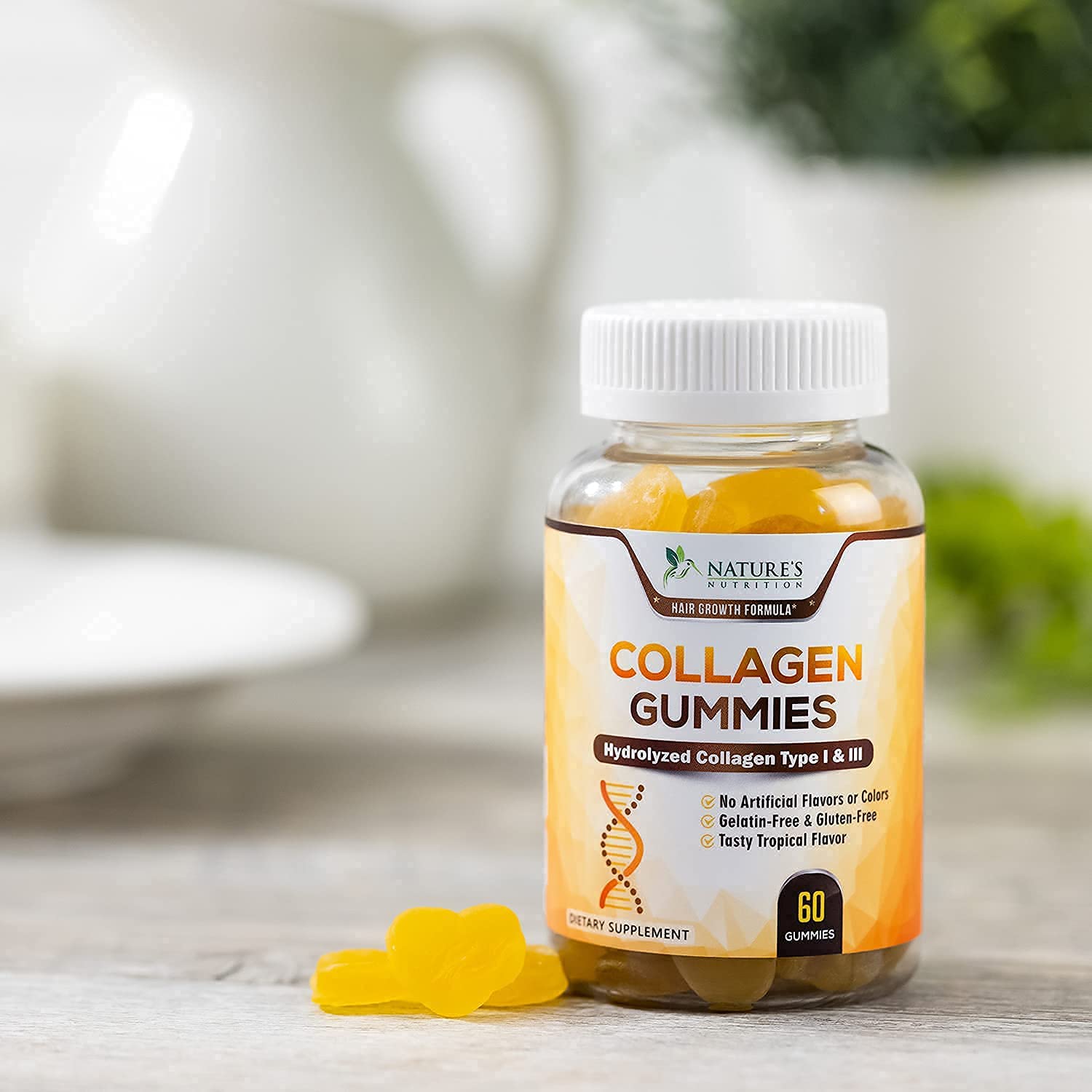 Collagen Gummies Types 1 and 3 10,000 mcg Hair, Skin, and Nails