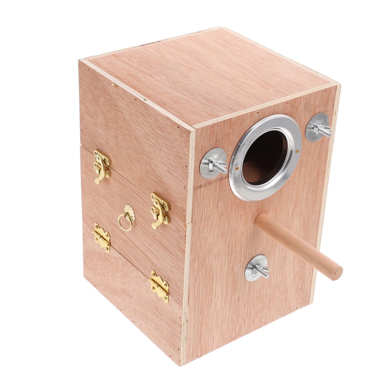 WOONEKY Nido De Cría para De Madera Caja De Apareamiento con Ventana Abre Soporte para Percha para Cría De Agapornis Pinzones y Periquitos