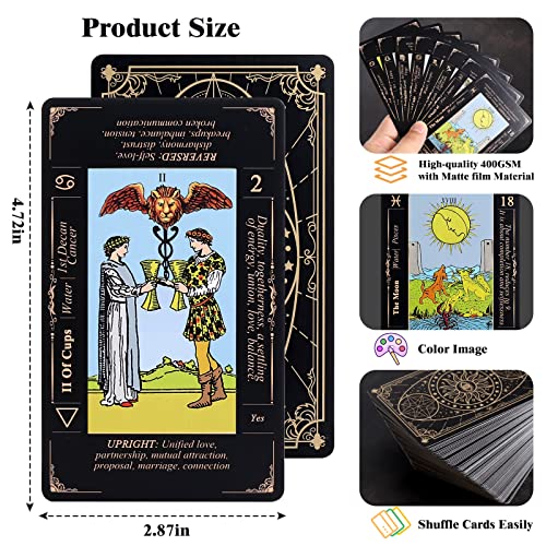 Fofeadm FOFEADM02 Tarot Cards With Guide Book & Linen Carry Bag, 78 Classic Original Tarot Cards Deck Fortune Telling Game thumb #3