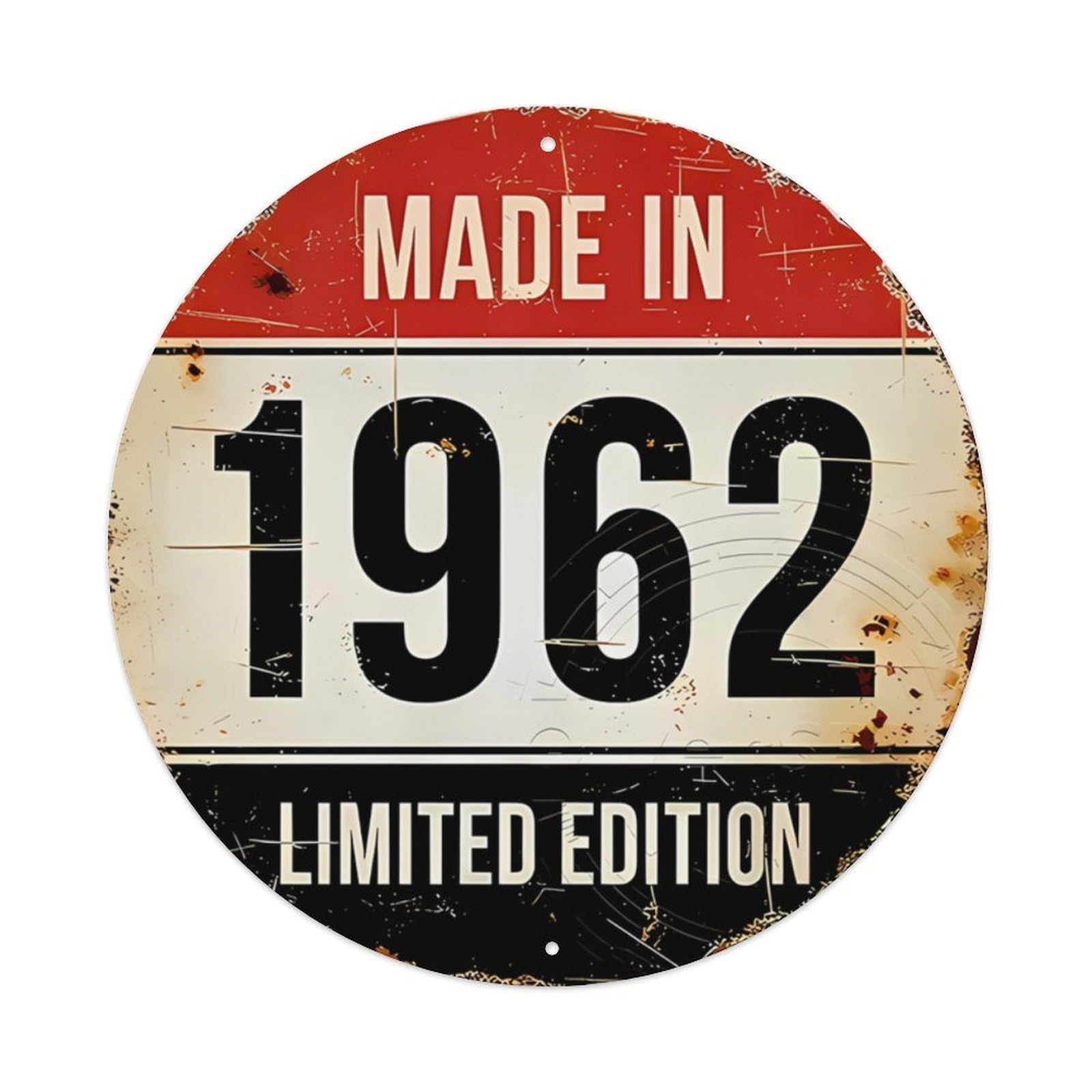 Made In 1962 Limited Edition Vintage Sign Vintage Aluminium Metal Sign, Retro Wall Decor for Home, Bar, Garage & Farmhouse 20x20cm