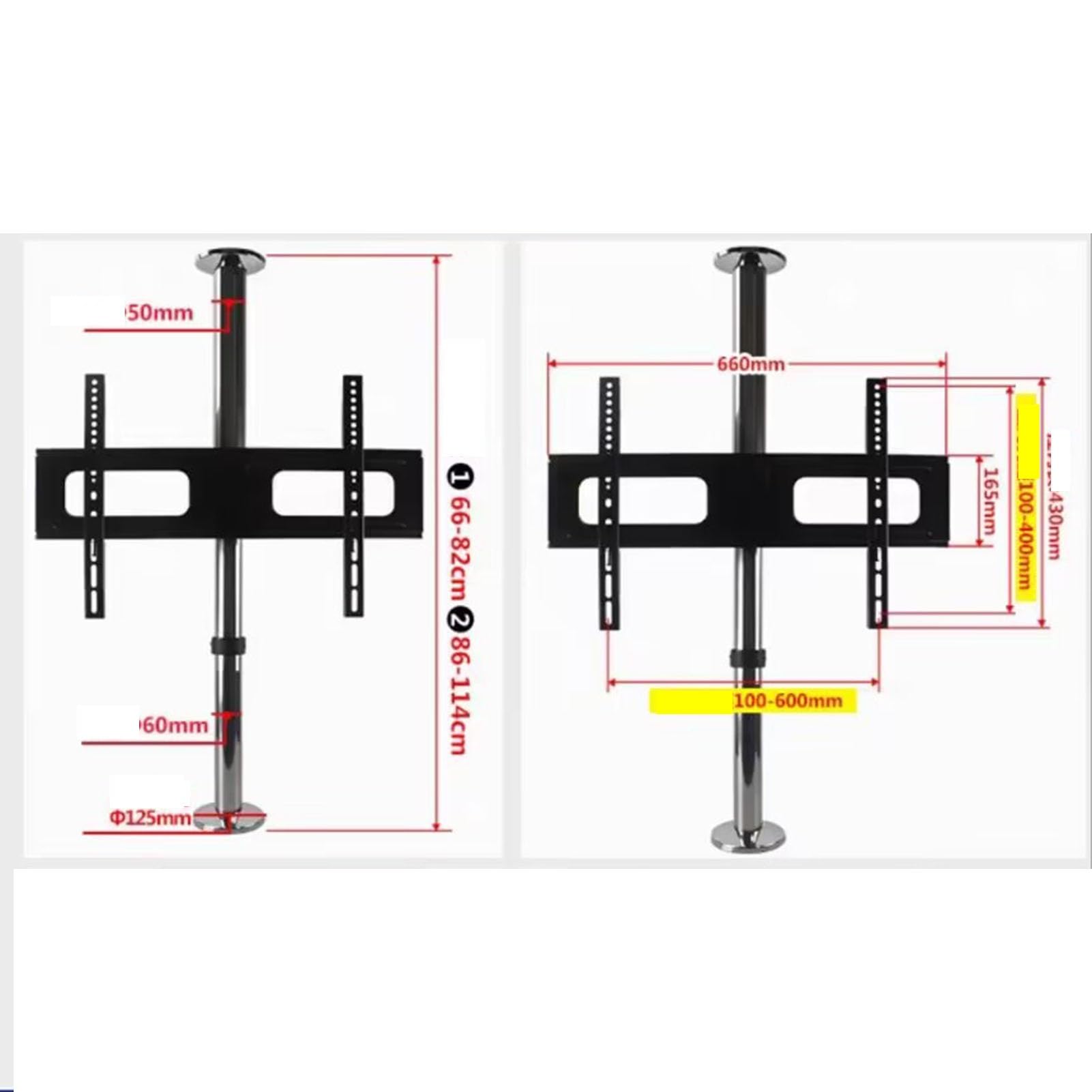Soporte de suelo giratorio de 360 grados para TV LCD, movimiento completo, rotación de 360 grados, inclinación, soporte de TV de 32 a 65 pulgadas, marco giratorio divisor giratorio para