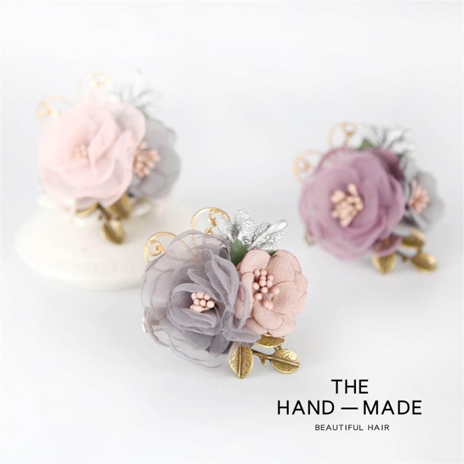 Broche de Cinta para Mujer, Broche de Tela, Ramillete de Flores para cárdigan, Chal, alfileres y broches, Accesorios de Ropa
