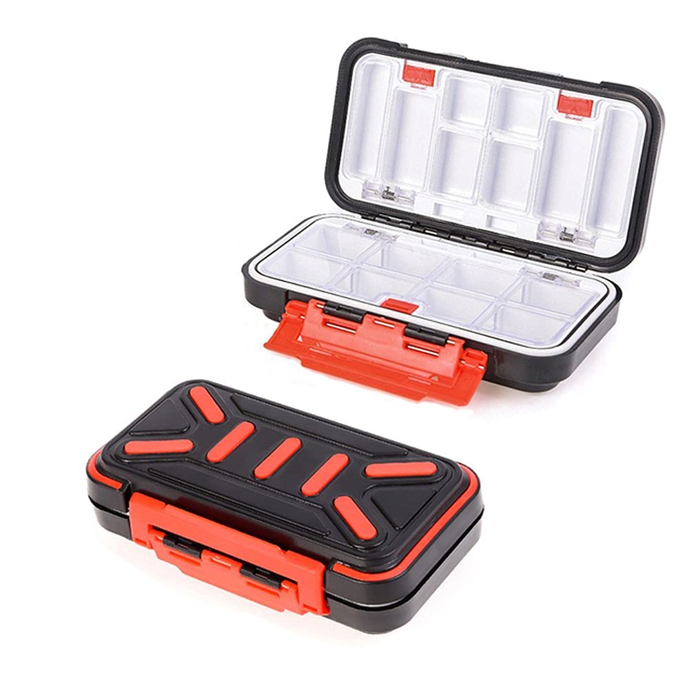 Double-Sided Opening and Closing Fishing Tackle Box, Large Capacity Fishing Lure Box Accessories(M,black)