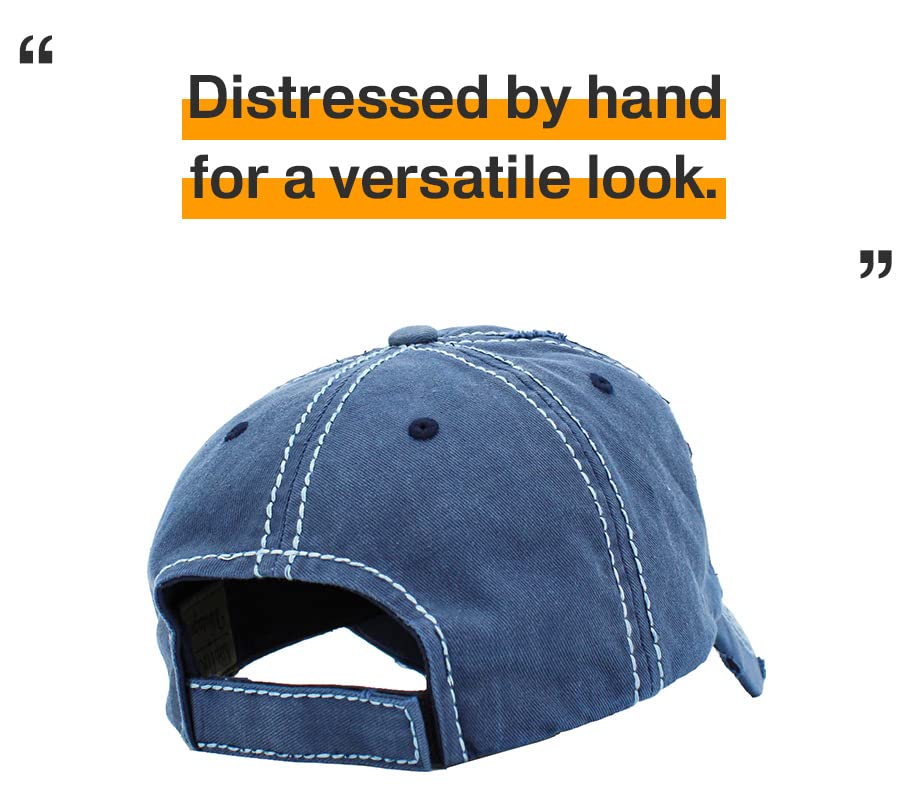 Image of KBETHOS Vintage Washed Distressed Cotton Dad Hat Baseball Cap Adjustable Polo Trucker Unisex Style Headwear