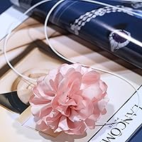 Vista 3 de Gargantilla de flor rosa negra grande roseta terciopelo seda gótica cadena ajustable Y2K accesorios de joyería