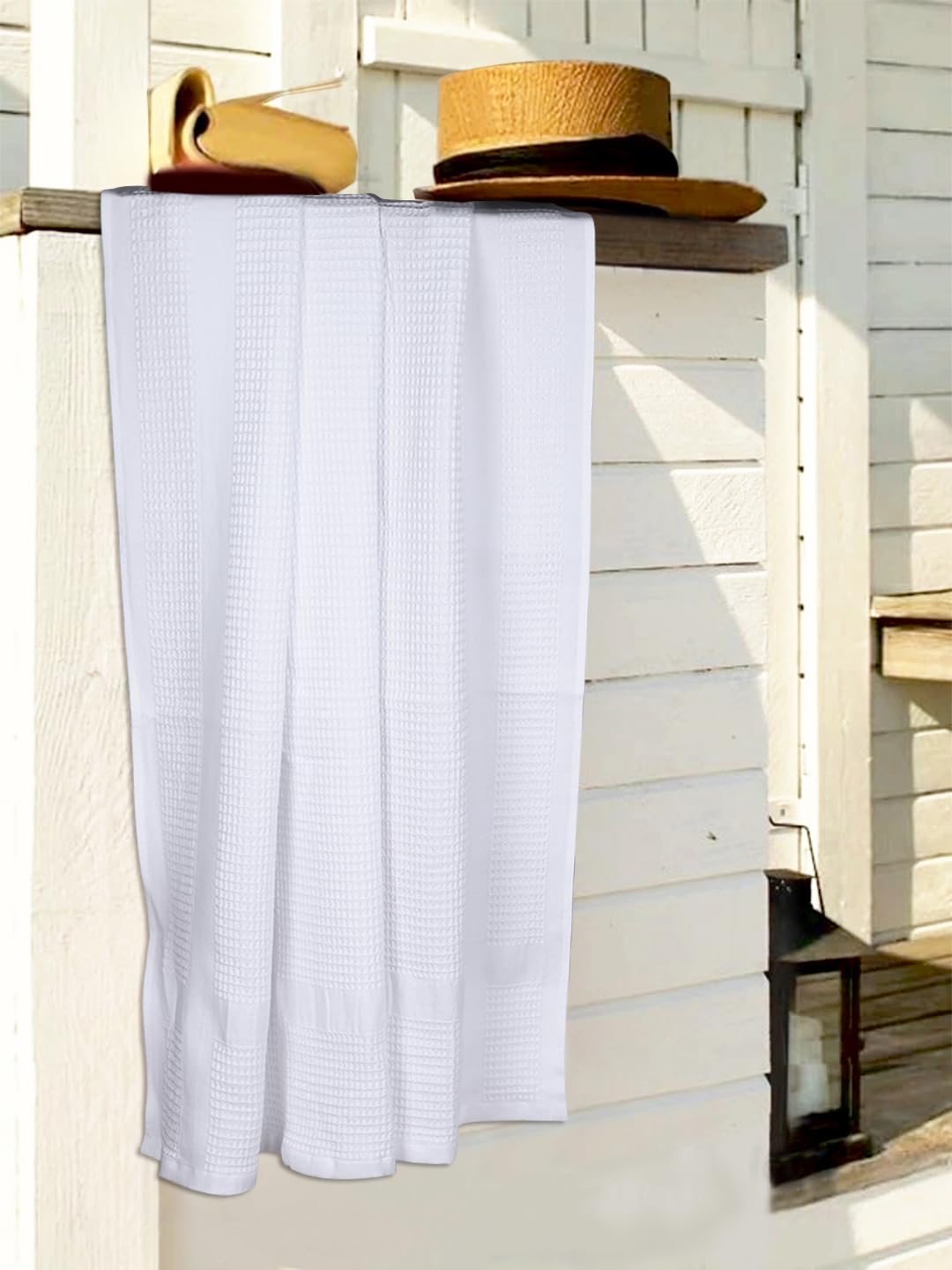 BIANCA Soft Waffle 100% Organic Cotton Towel -1pc Bath Towel (Organic) | Super Soft 100% Organic Cotton | with Super Absorbency and Lightweight Waffle-White