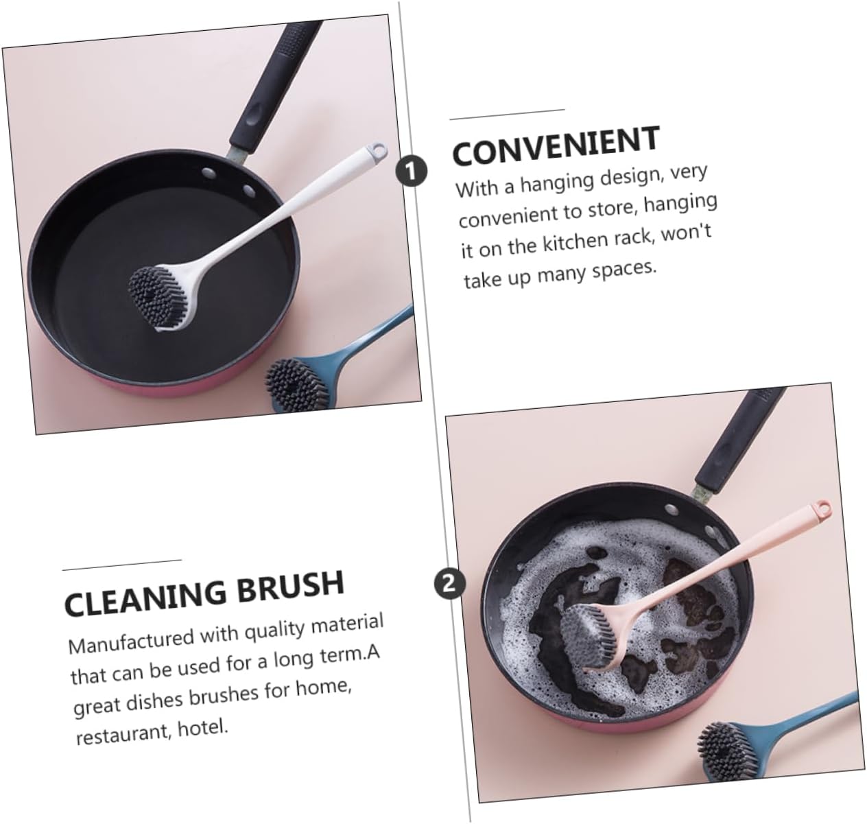 6Pcs Cleaning Brush Dish Brush Handle Dish Scrubber Kitchen Sink Brush Kitchen Scouring Brush Dish Cleaner (Colores Variados 27.5X6.8X5.7CM)