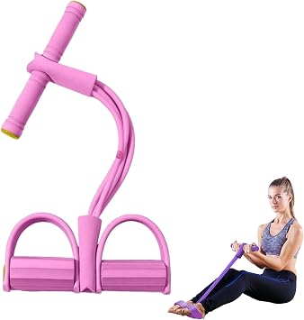 Multifunction Tension Rope, 6-Tube Pedal Resistance Band Elastic Pull Yoga Tension Rope, Pedal Resistance Bands with Handle, for Abdomen/Waist/Arm/Leg Stretching Slimming Training