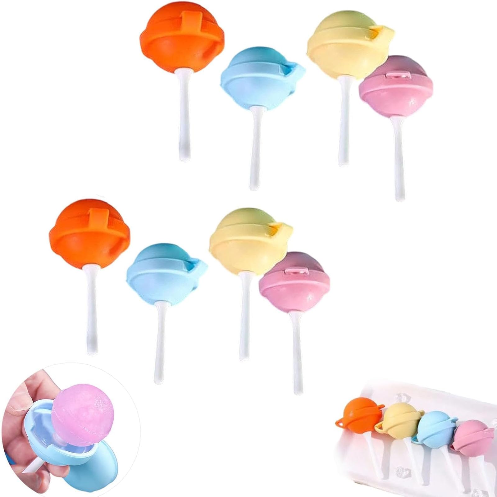 Moldes de helado para piruletas, fácil liberación, grado alimenticio, para jugos caseros, yogur y golosinas congeladas, juego de 12 moldes grandes reutilizables para helado