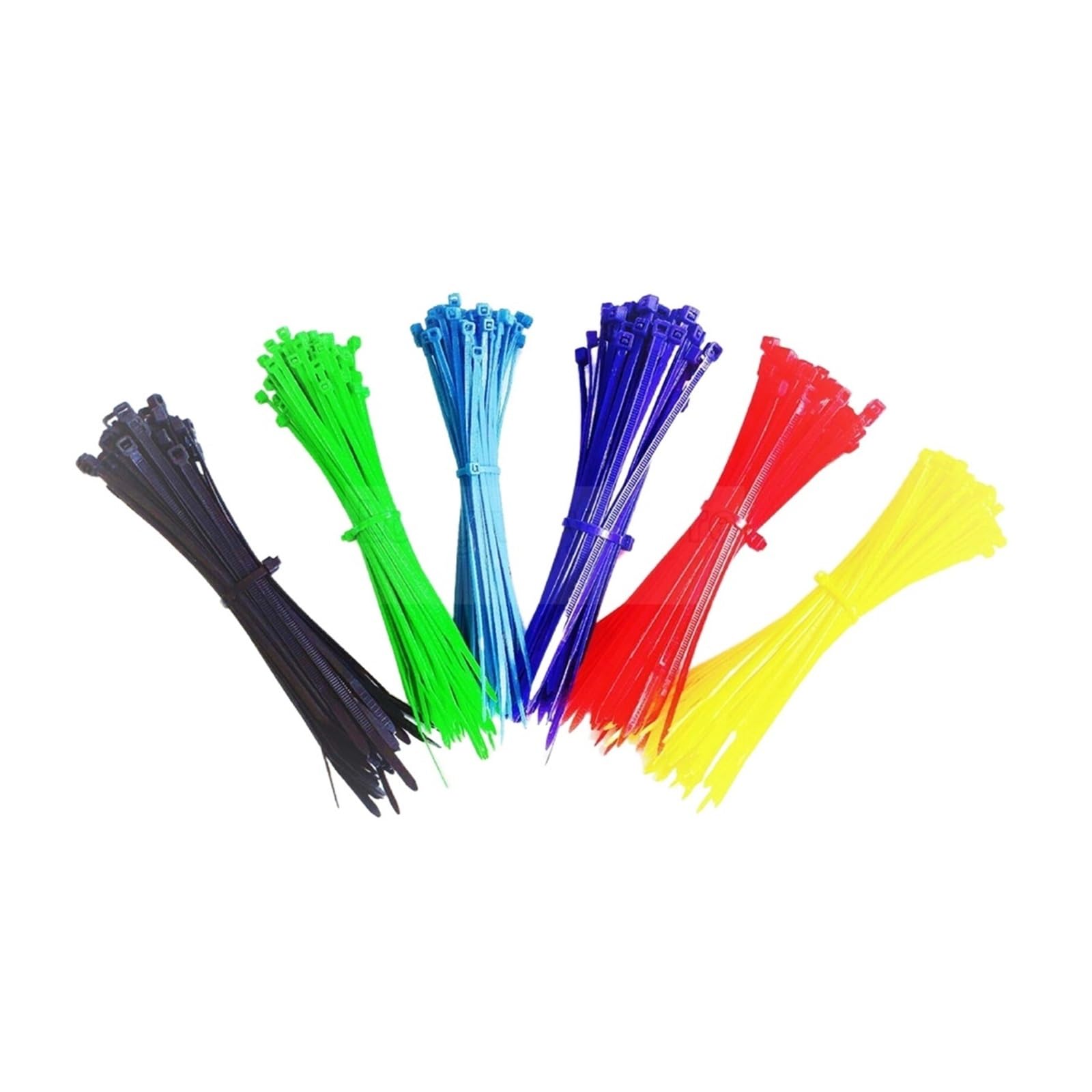 Qrlkjhgfa Blue Nylon Cable Ties, Nylon Cable Ties Self-Lock Multicolor 3X100-200Mm 100 Pcs(,3X200)
