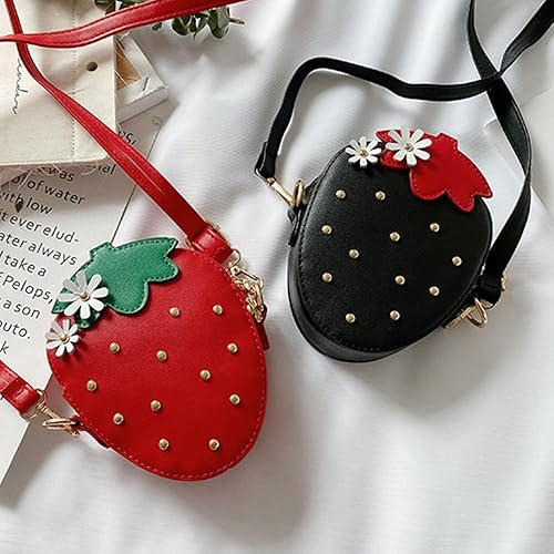 Miniatura 6 de RONGTENG Strawberry Shape Purse with Rivets Shoulder Crossbody Bag Handbag Clutch Fruit Shaped Wallet