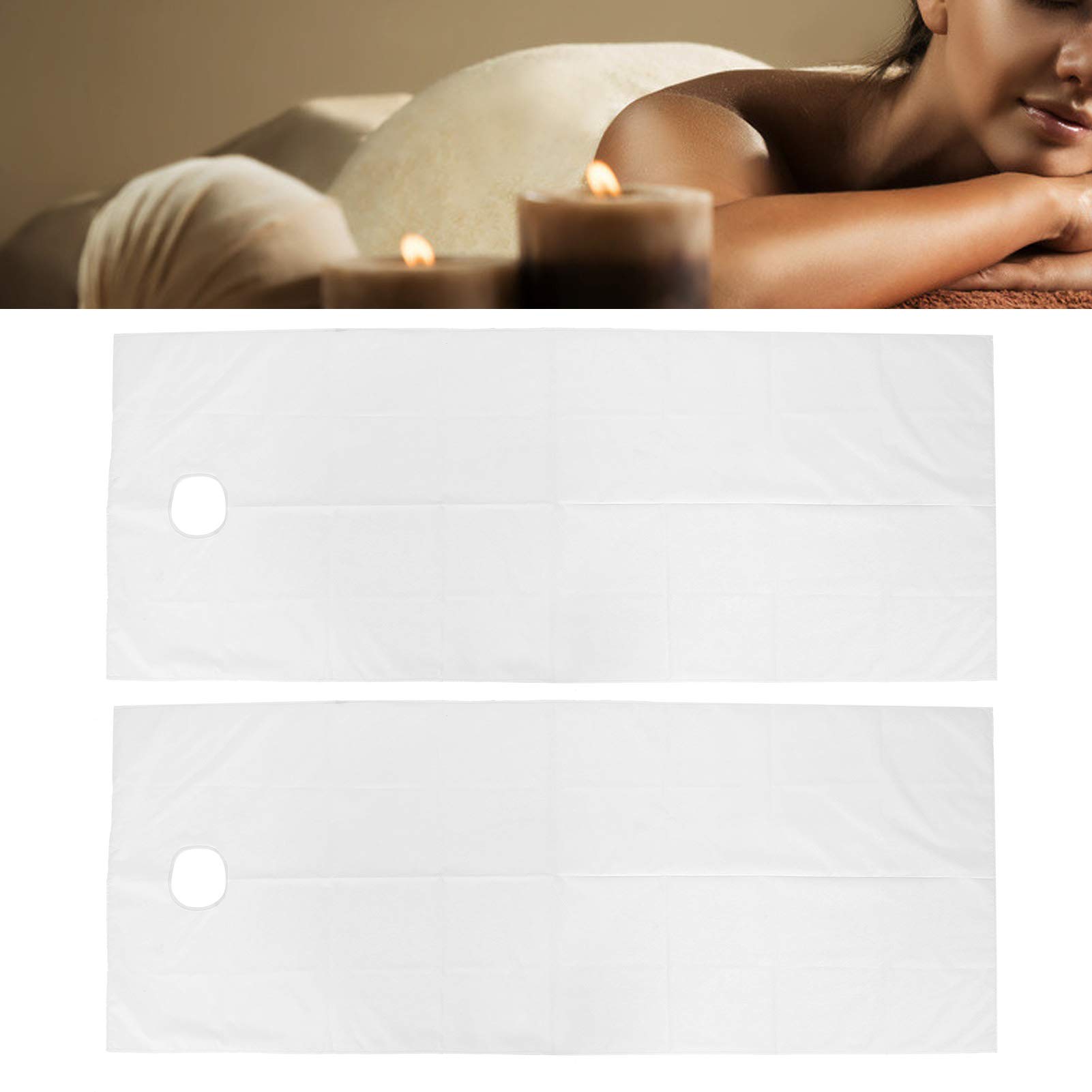 Tissting 2 Piezas Sábanas para Mesa de Masaje de 200x75 cm – Fundas Impermeables y Resistentes al Aceite, Transpirables para Salón de Belleza y SPA (Blanco)