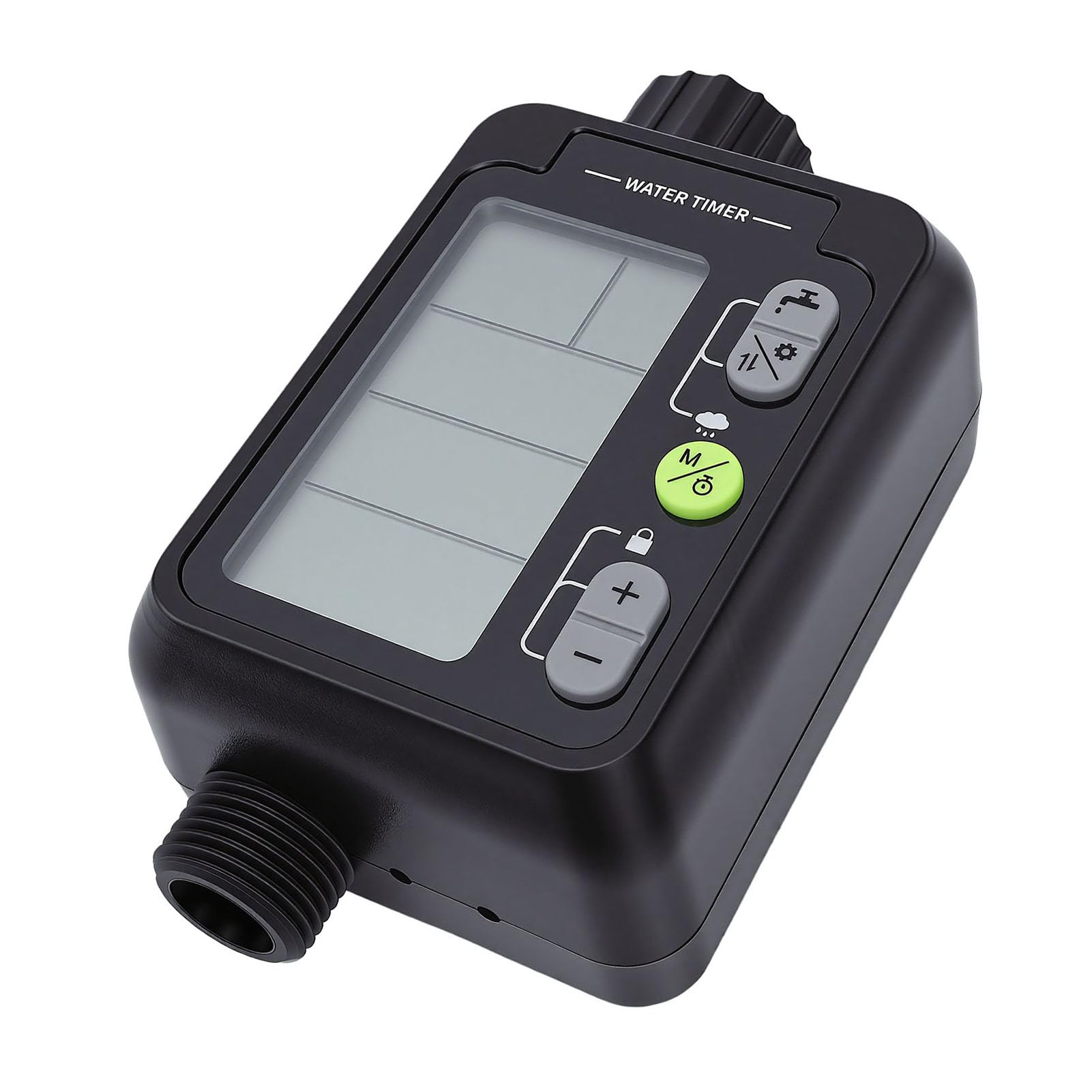Ejoyous Temporizzatore Programmabile per Tubo da Giardino, Irrigatore con Timer per Irrigazione in ABS con Display LCD, 9 Programmi, Ritardo Automatico Pioggia per Bambini, da 1 Minuto a 23 Ore 59
