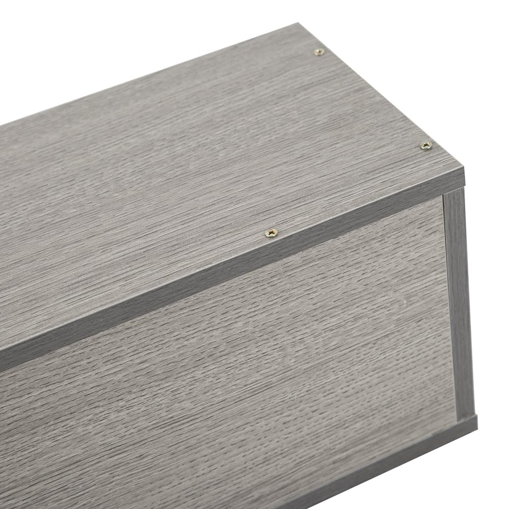 Drewniany uchwyt do przechowywania płyt CD, organizer na nośniki do ekspozycji na półkę, mieści 40 płyt CD, rustykalny wystrój domu lub biura, 17,27 x 45,97 x 17,78 cm, bez drzwi