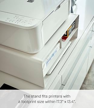 YAMAZAKI Home Desktop Printer Stand - Computer Accessory Office Organizer Steel One Size White
