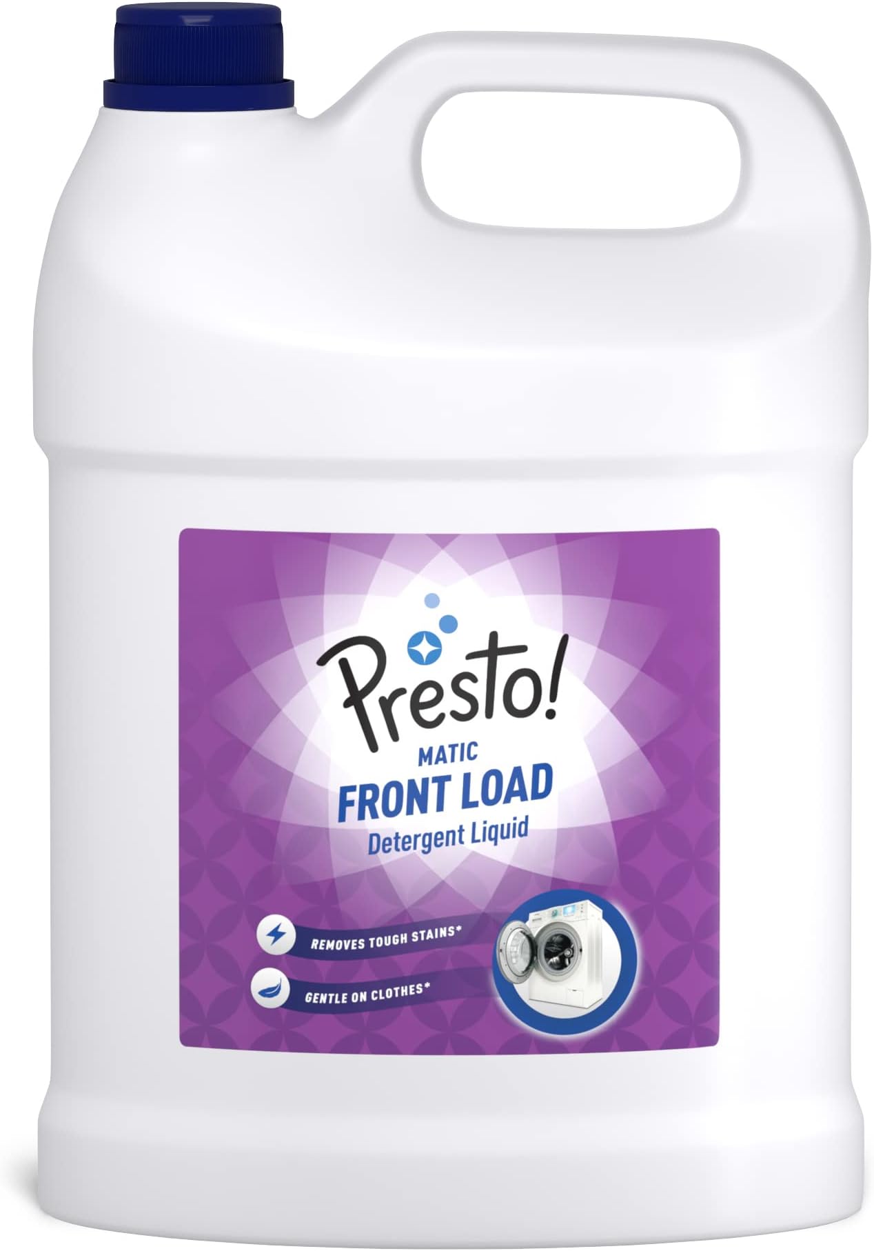 Amazon Brand - Presto! Matic Front Load Liquid Detergent | 5 Litre | Removes Tough Stains | Gentle On Clothes | Protects Fabric Color | Bleach-Free & Phosphate-Free
