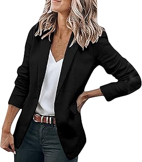 Blazer Jackets for Women,Casual Long Sleeve Elegant Lightweight Work Office Jacket Open Front Cardigan Outwear with Pockets