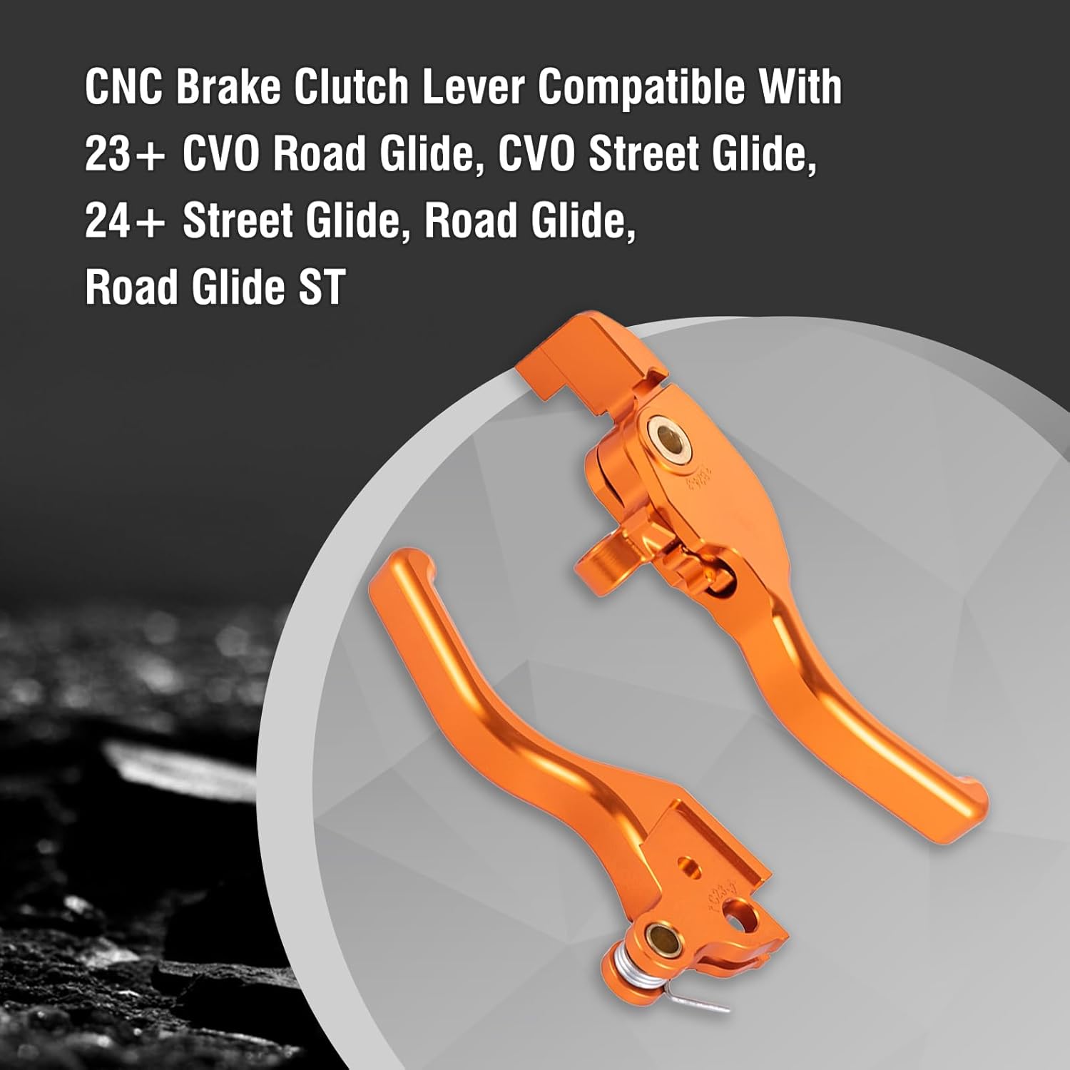 Motorcycle Brake Clutch Lever, CNC Clutch Brake Lever Compatible with Harley 2023+ CVO Road Glide, CVO Street Glide, Harley 2024-2025 Touring Street Glide/Road Glide/Road Glide ST (Orange)