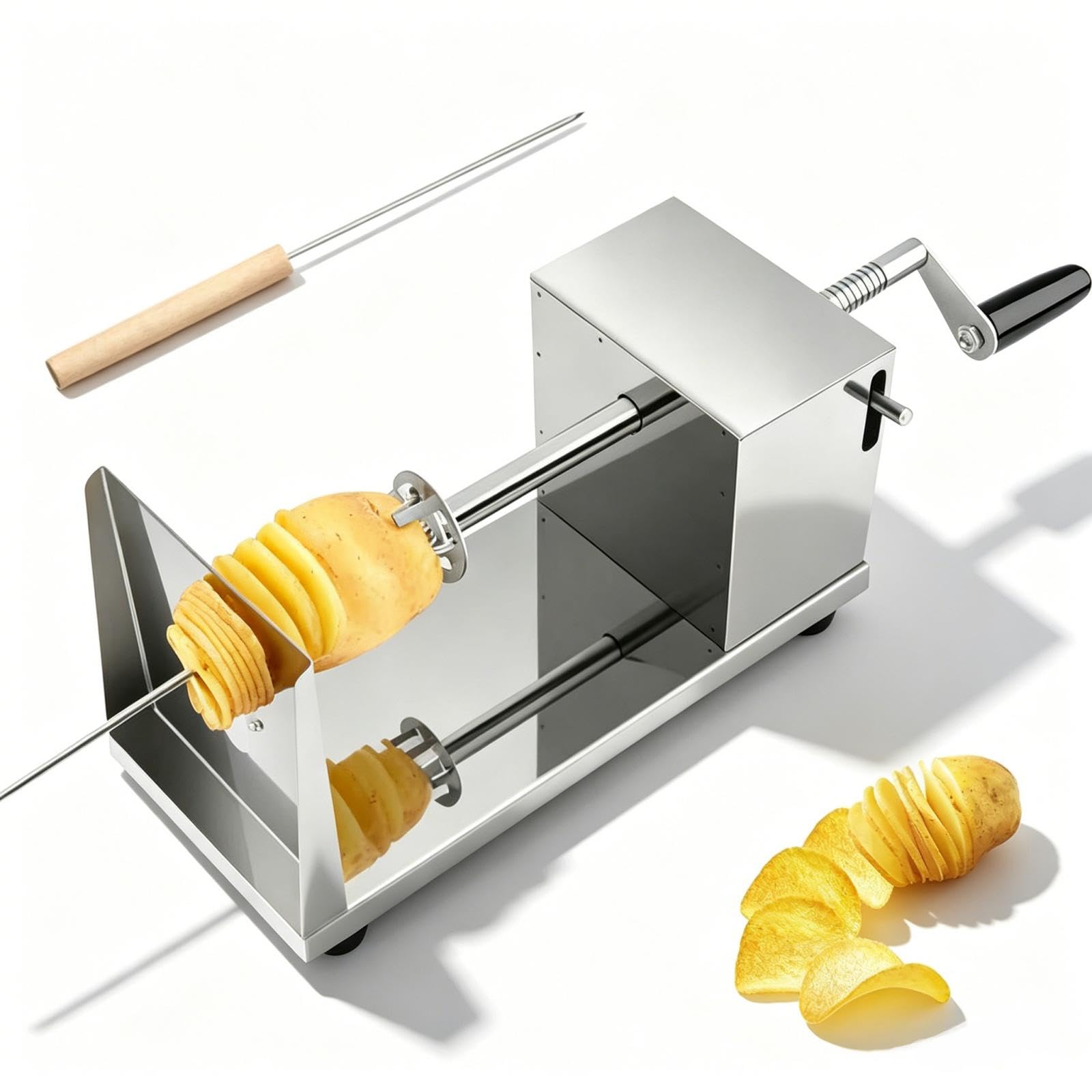 Spiralschneider Kartoffelschneider Kartoffel Twister, Gemüse Schneider aus Edelstahl, Kartoffelspiralenschneider, Spiralkartoffelschneider,für KartoffelnObst, Tornado Chips, Gurken