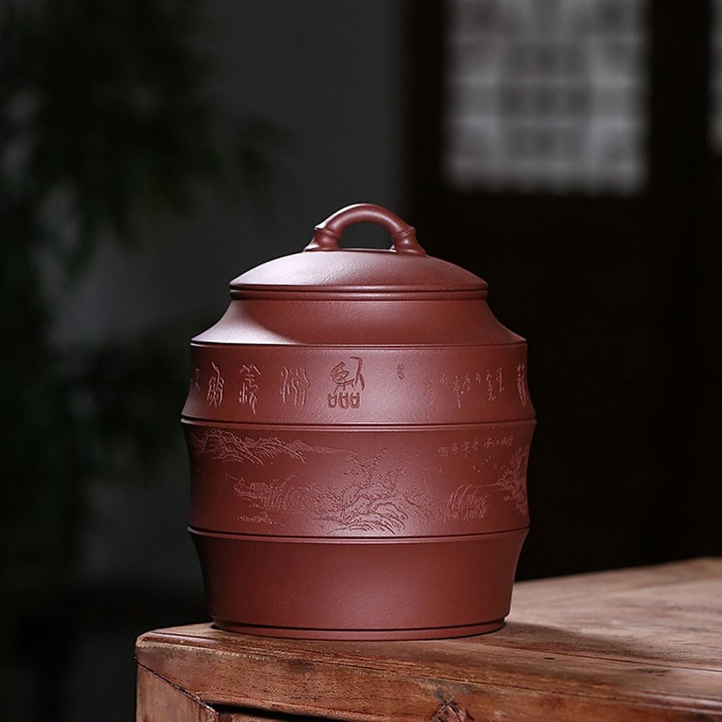 LYGSWDB Pojemnik na herbatę Fioletowy pojemnik na herbatę z piaskiem Butikowy duży rudy sypki pojemnik na herbatę Zamknię słoik do przechowywania Ceramiczny pojemnik na gospodarstwo domowe Puszka na