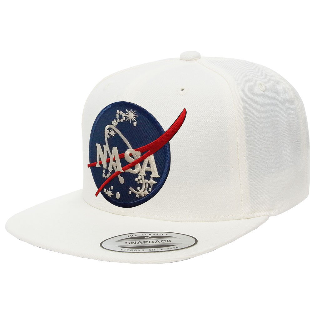 Flexfit Original Premium Classic Snapback with NASA Insignia Patch (One Size, White)