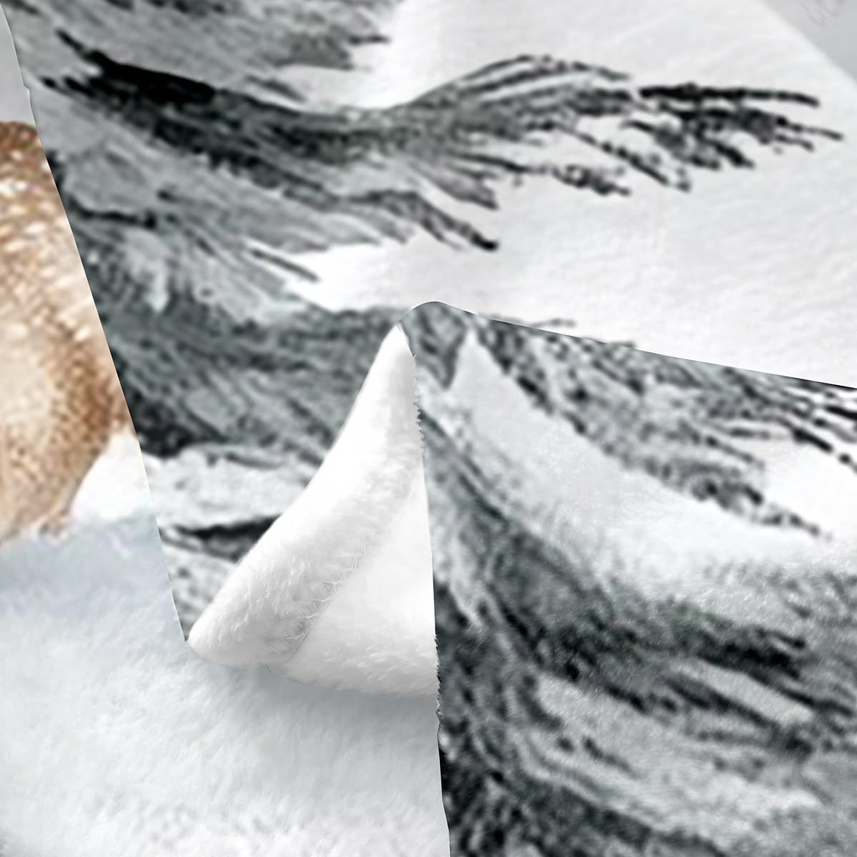 Homewish Watercolor Cute Deer Throw Blanket Winter Natural Pine Trees Flannel Blanket for Kids Teens Adults Lovely Wild Animals Rustic Farmhouse Style Bed Blanket for Bedroom Couch Twin 60x80