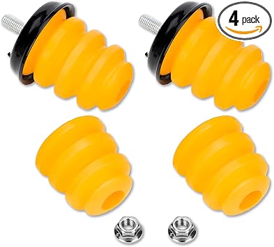 Rear Axle Bumper with Nuts 523-049 & Control Front Arm Bumper 905-208 4PCS for Chevy Silverado 1500 & GMC Sierra 1500